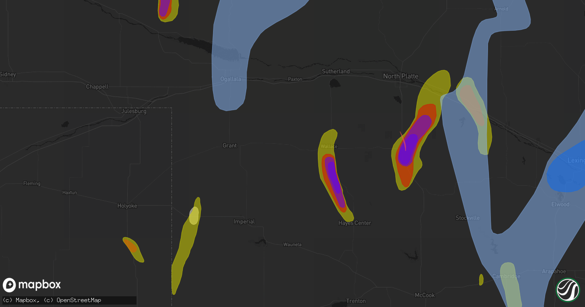 Hail map in Elsie, NE on May 30, 2026