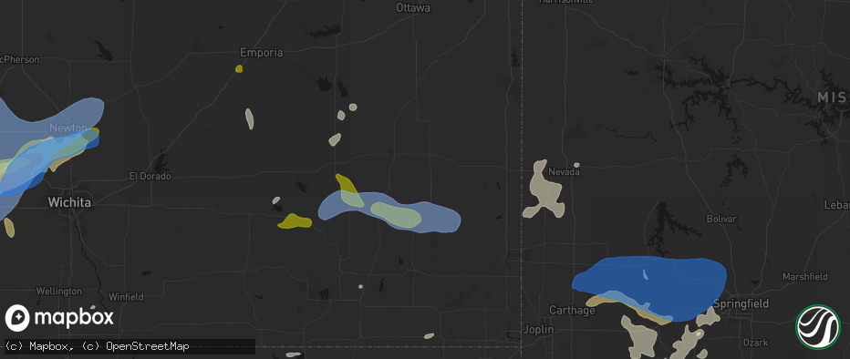 Hail map in Elsmore, KS on May 30, 2026