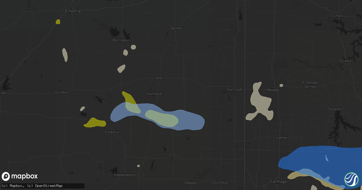 Hail map in Elsmore, KS on May 30, 2026