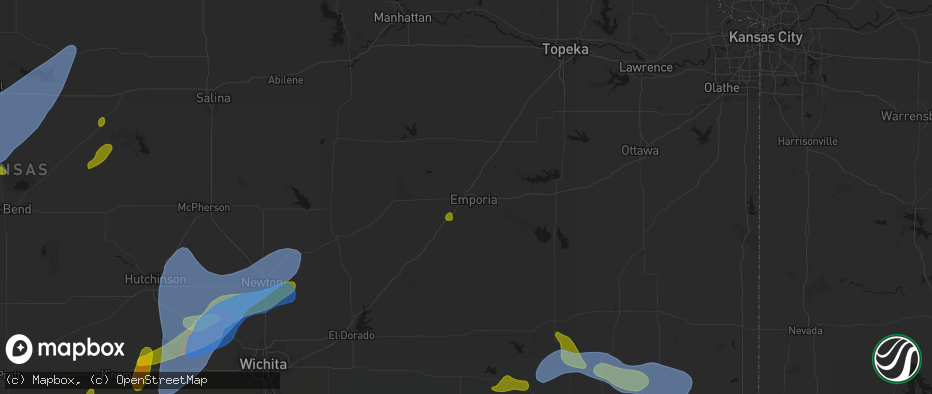 Hail map in Emporia, KS on May 30, 2026