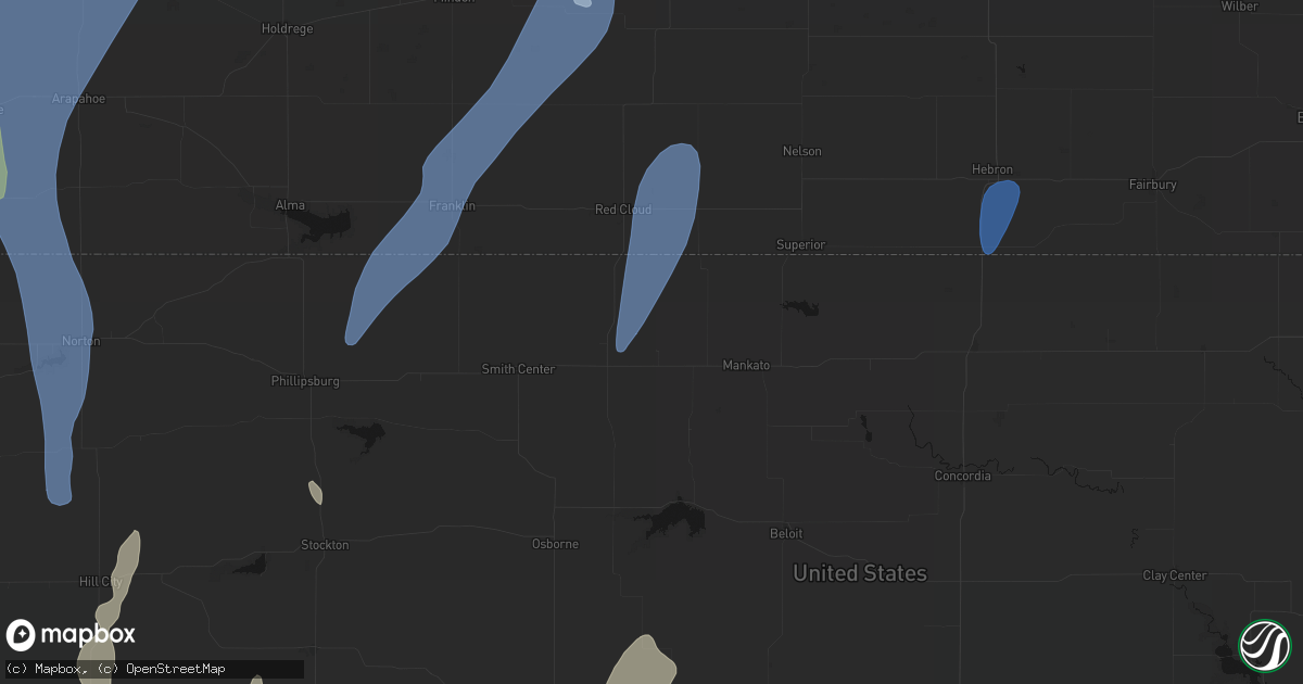 Hail map in Esbon, KS on May 30, 2026