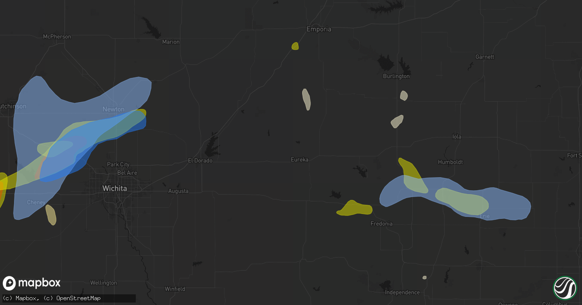 Hail map in Eureka, KS on May 30, 2026
