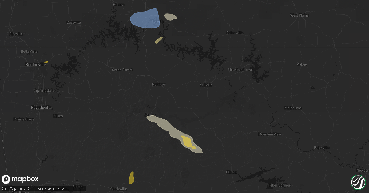 Hail map in Everton, AR on May 30, 2026