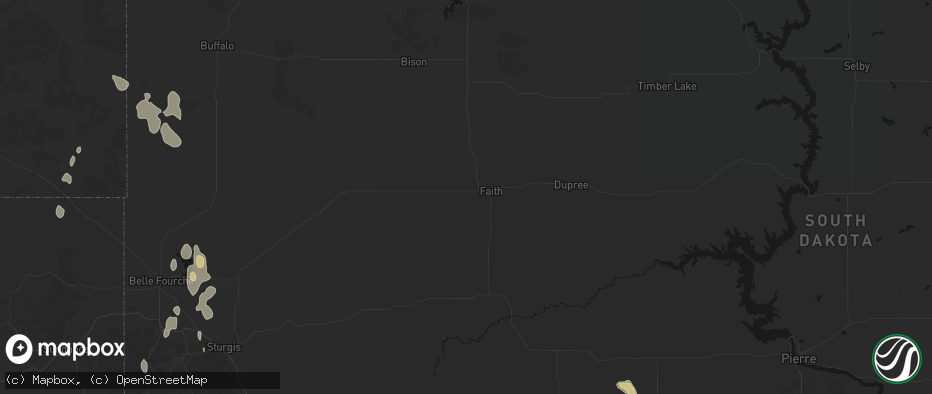 Hail map in Faith, SD on May 30, 2026