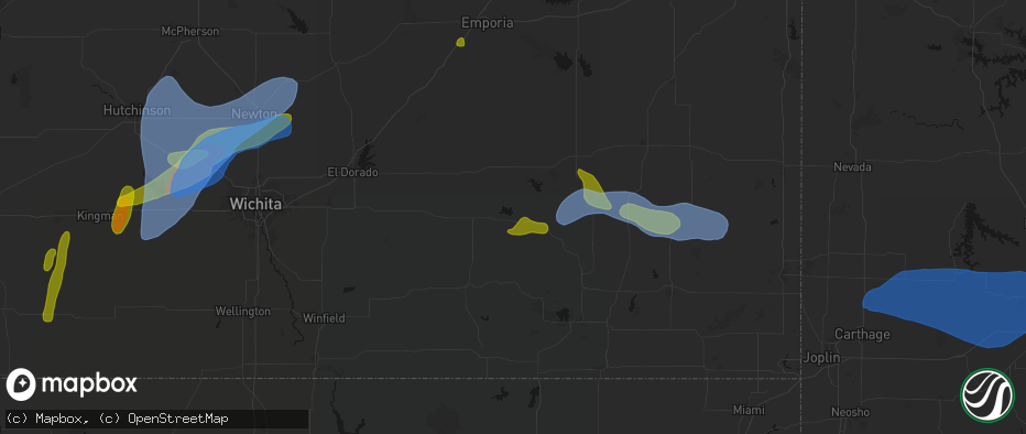 Hail map in Fall River, KS on May 30, 2026