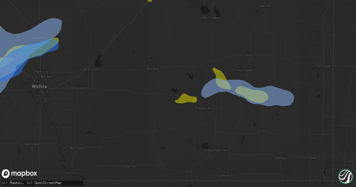 Hail map in Fall River, KS on May 30, 2026