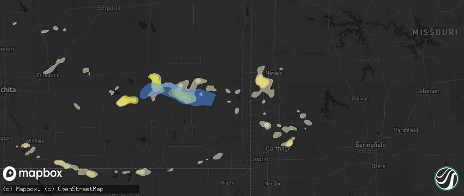 Hail map in Farlington, KS on May 30, 2026