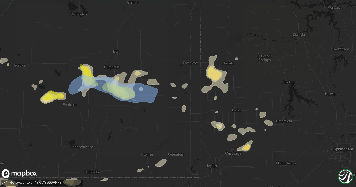 Hail map in Farlington, KS on May 30, 2026