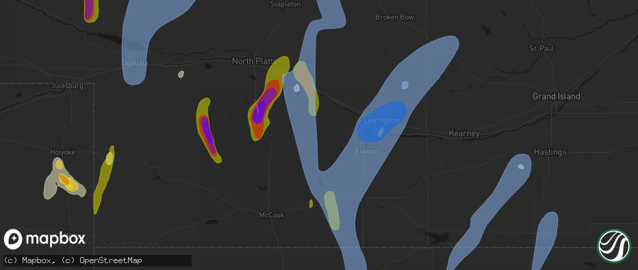 Hail map in Farnam, NE on May 30, 2026