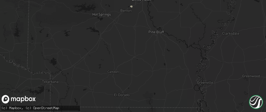 Hail map in Fordyce, AR on May 30, 2026