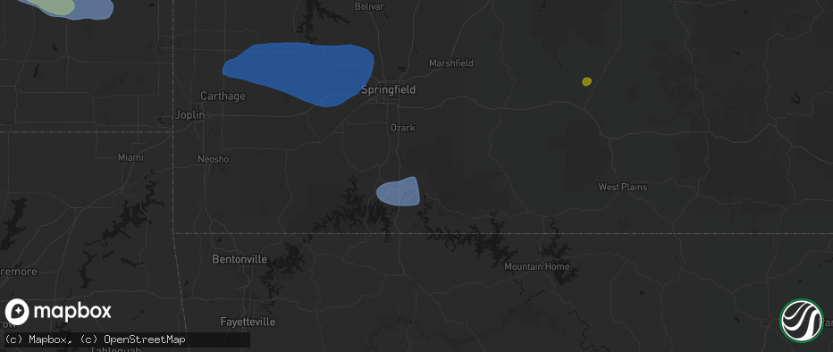 Hail map in Forsyth, MO on May 30, 2026