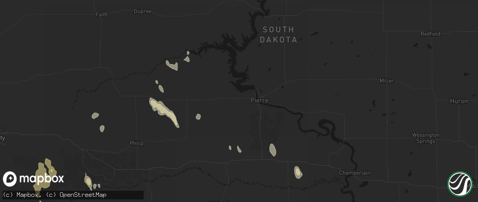 Hail map in Fort Pierre, SD on May 30, 2026