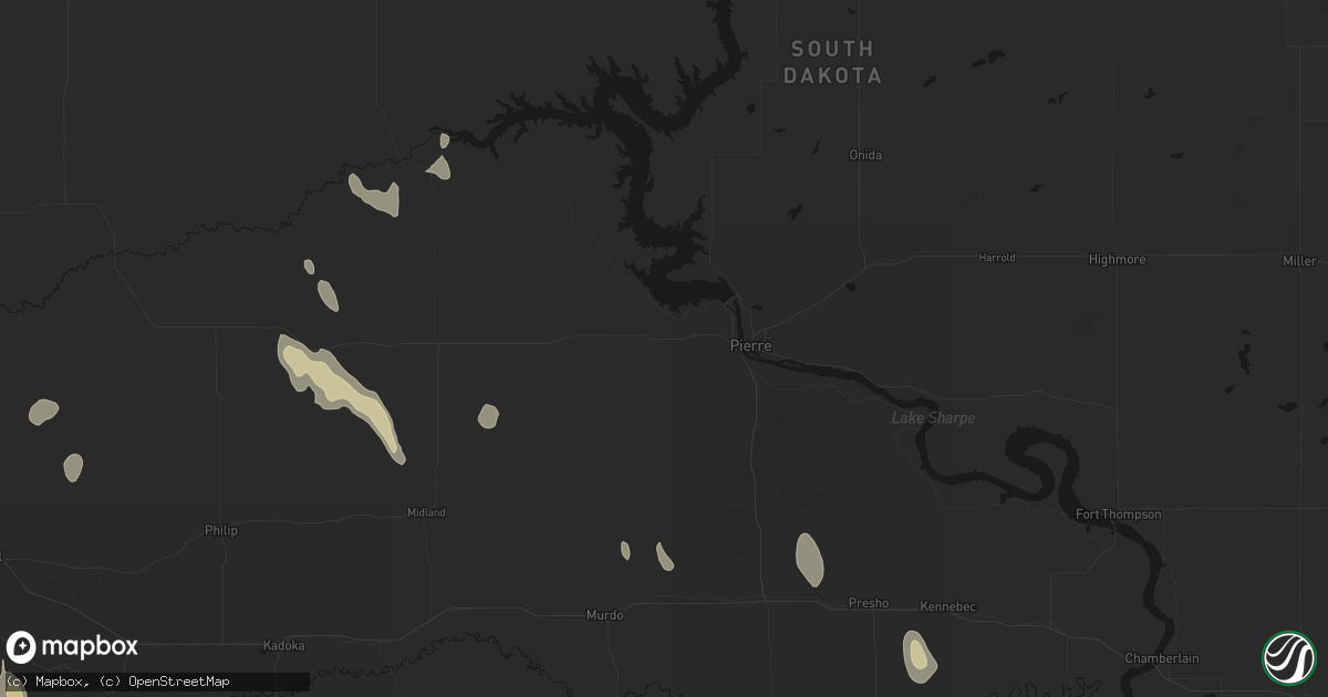Hail map in Fort Pierre, SD on May 30, 2026
