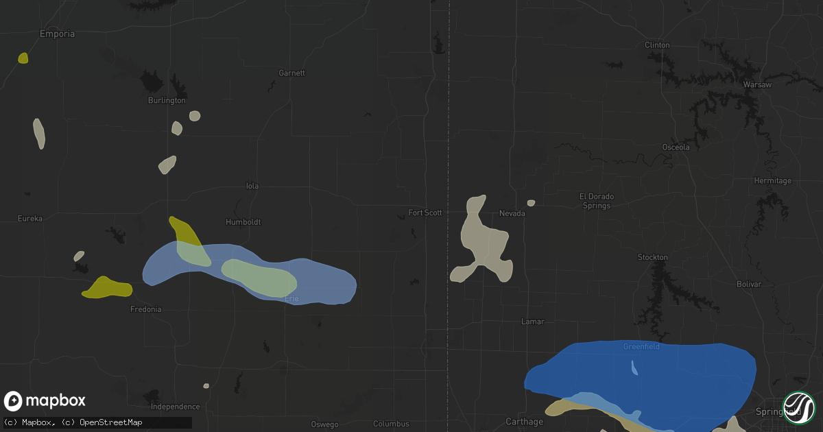 Hail map in Fort Scott, KS on May 30, 2026
