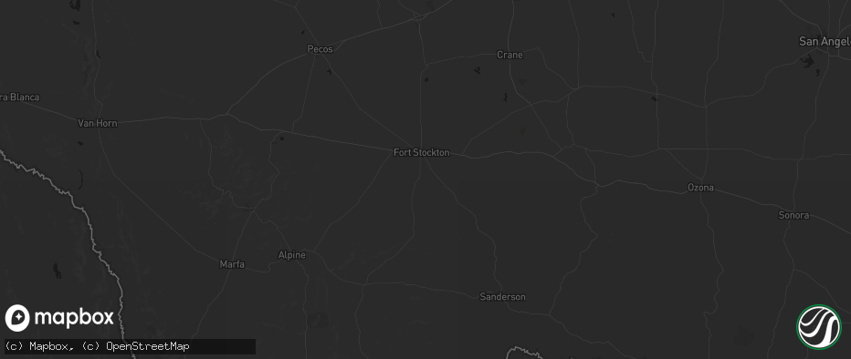 Hail map in Fort Stockton, TX on May 30, 2026
