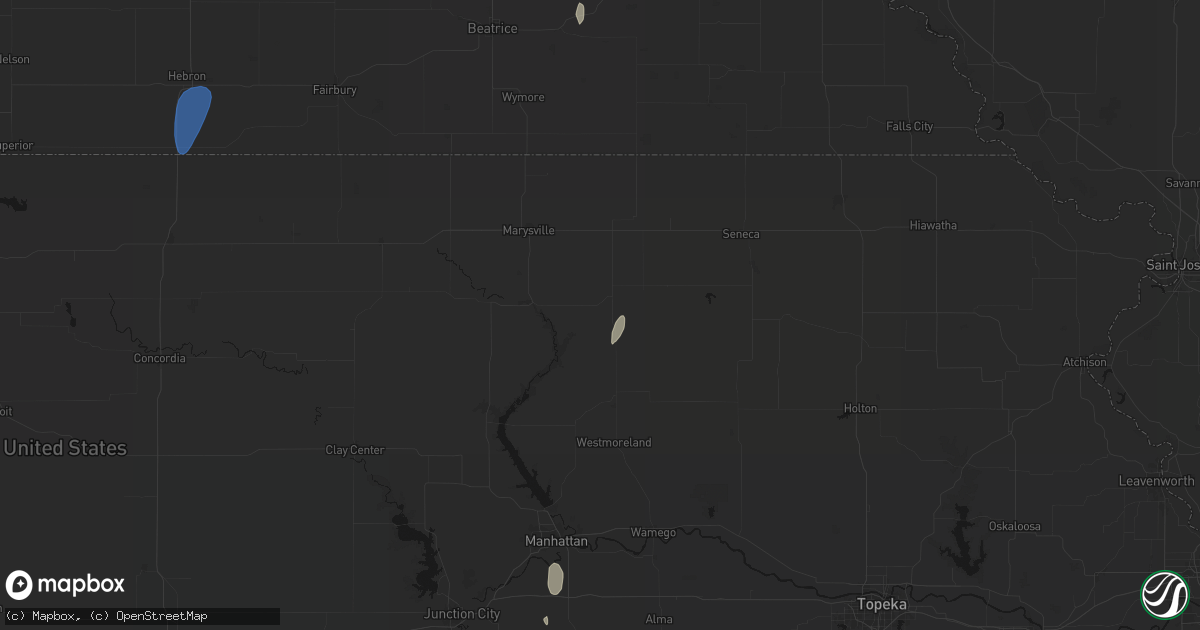Hail map in Frankfort, KS on May 30, 2026