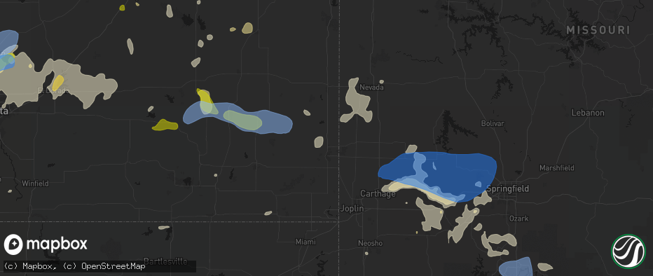 Hail map in Franklin, KS on May 30, 2026