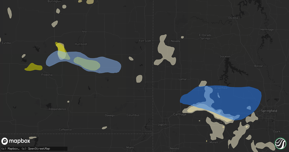Hail map in Franklin, KS on May 30, 2026