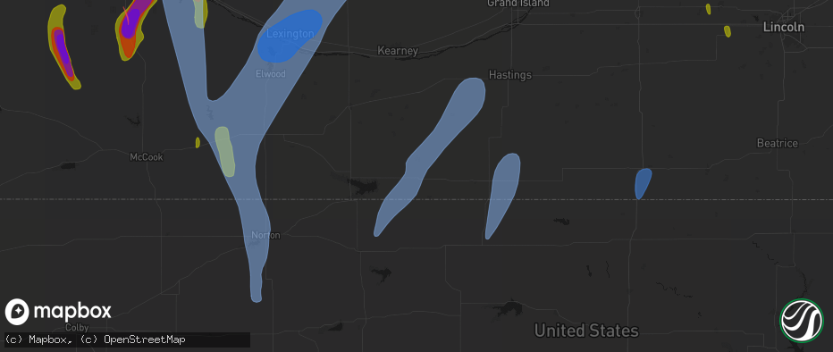 Hail map in Franklin, NE on May 30, 2026