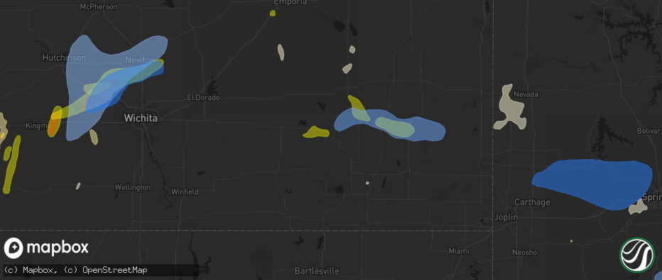 Hail map in Fredonia, KS on May 30, 2026
