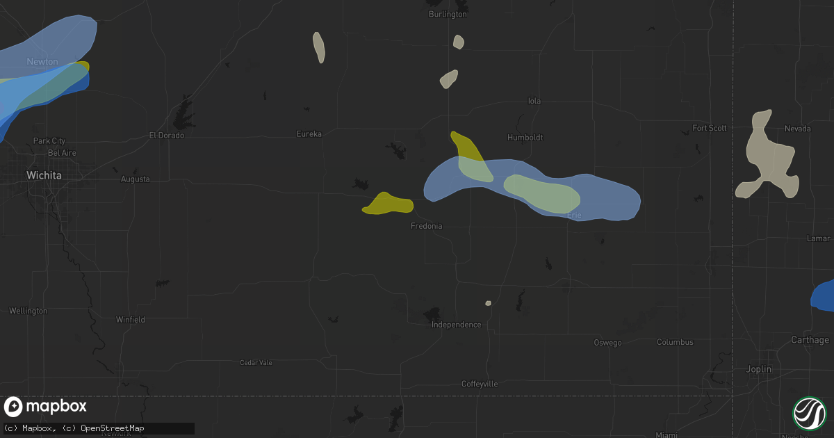 Hail map in Fredonia, KS on May 30, 2026