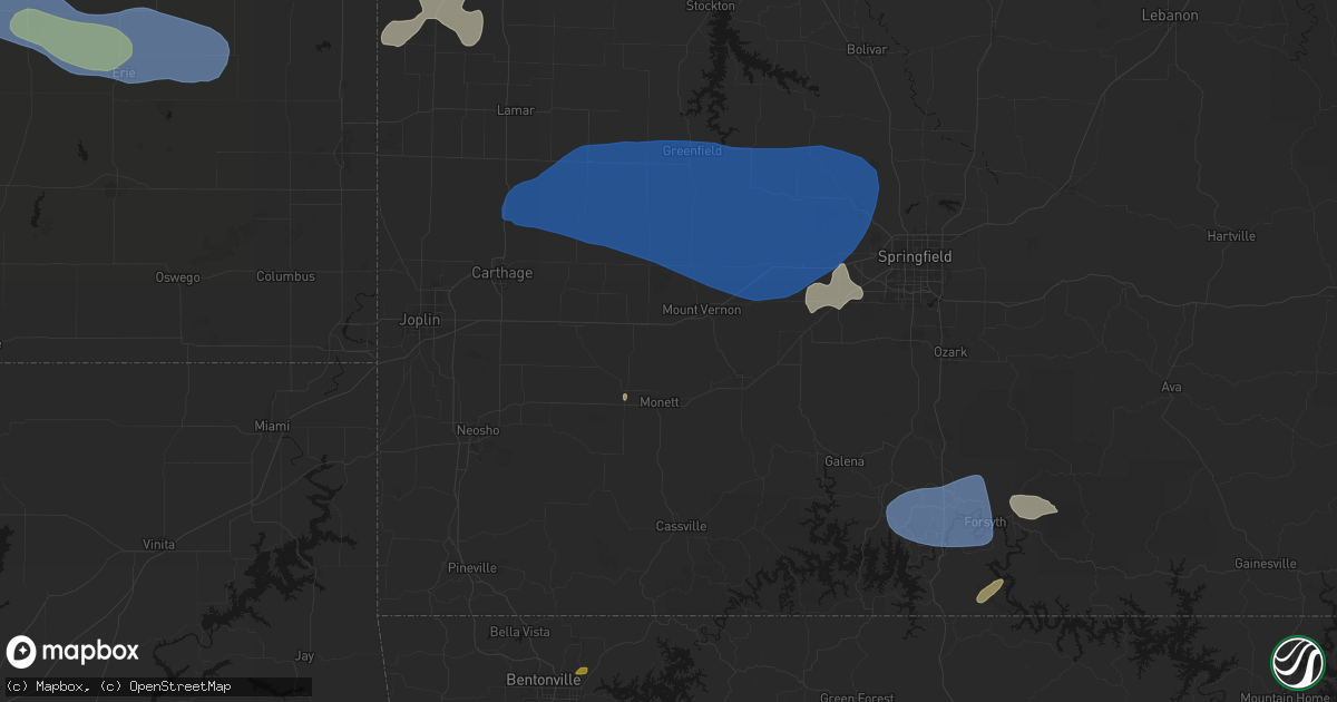Hail map in Freistatt, MO on May 30, 2026