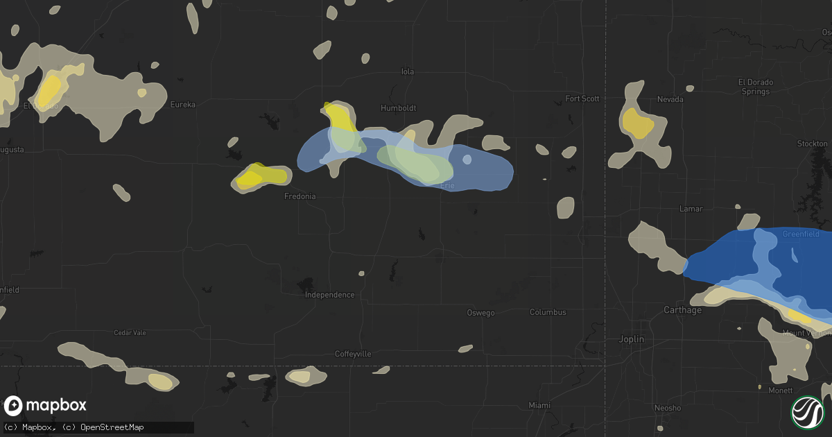 Hail map in Galesburg, KS on May 30, 2026