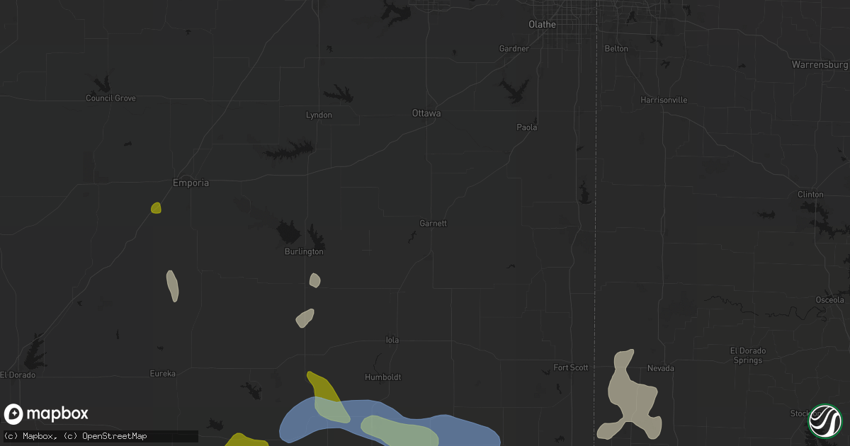 Hail map in Garnett, KS on May 30, 2026