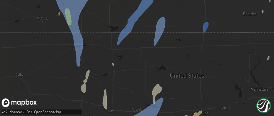 Hail map in Gaylord, KS on May 30, 2026