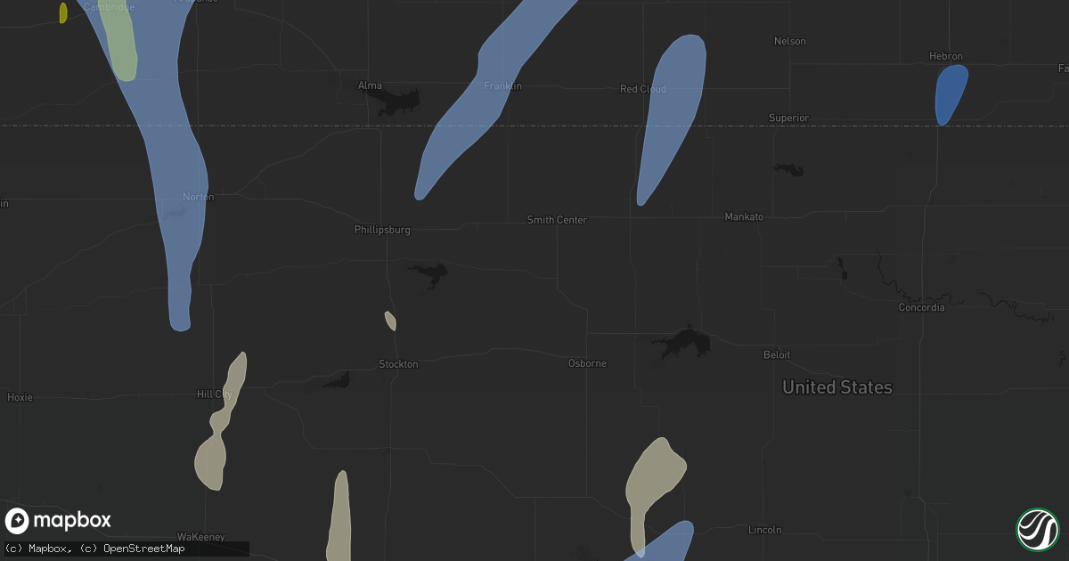 Hail map in Gaylord, KS on May 30, 2026