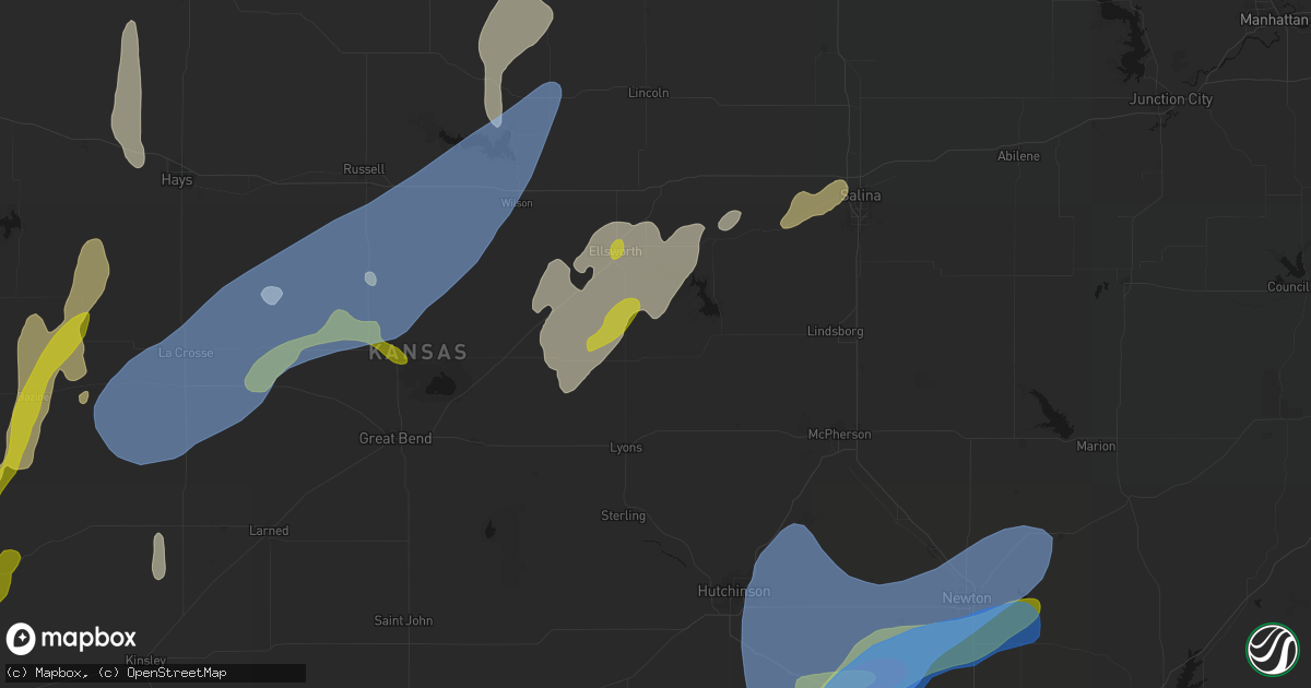 Hail map in Geneseo, KS on May 30, 2026