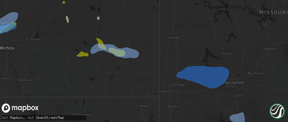 Hail map in Girard, KS on May 30, 2026