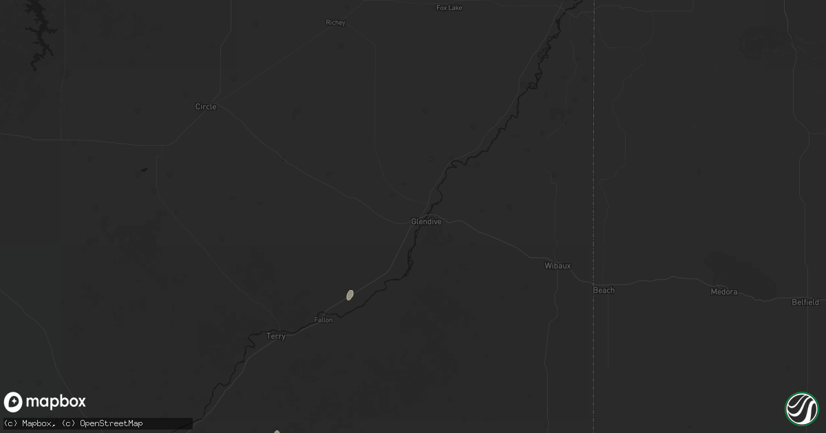 Hail map in Glendive, MT on May 30, 2026