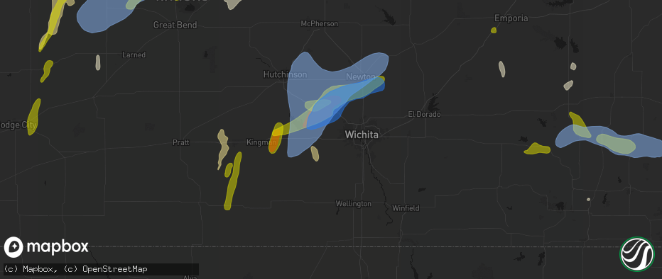 Hail map in Goddard, KS on May 30, 2026