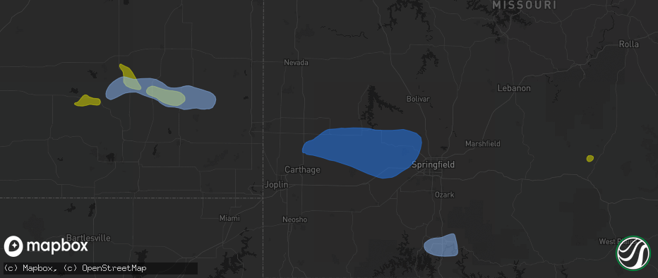 Hail map in Golden City, MO on May 30, 2026