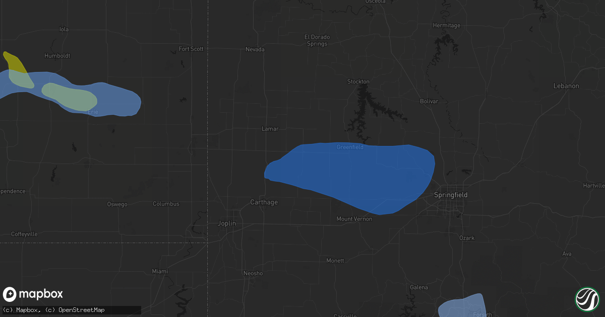 Hail map in Golden City, MO on May 30, 2026