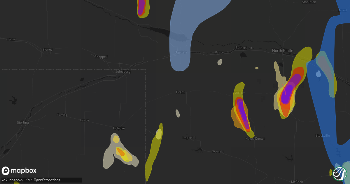 Hail map in Grant, NE on May 30, 2026