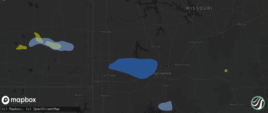 Hail map in Greenfield, MO on May 30, 2026