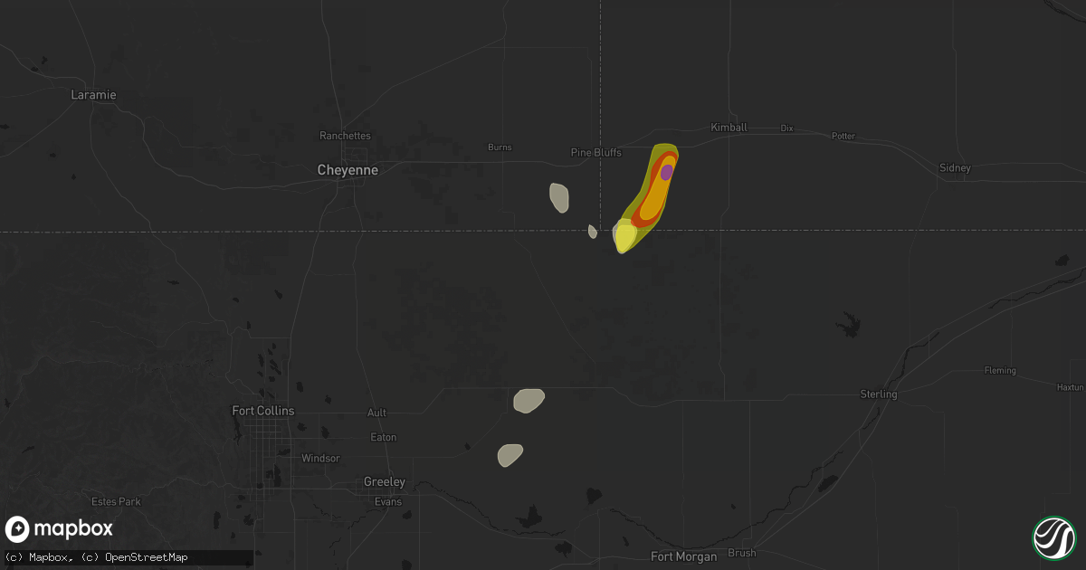 Hail map in Grover, CO on May 30, 2026