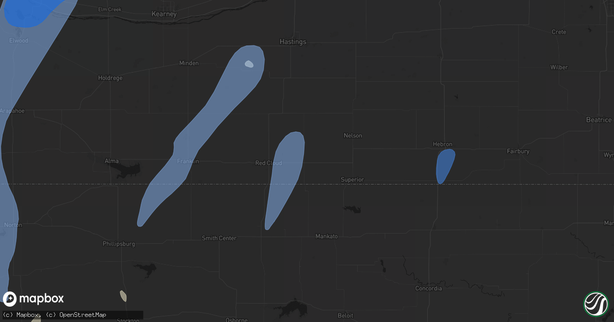 Hail map in Guide Rock, NE on May 30, 2026
