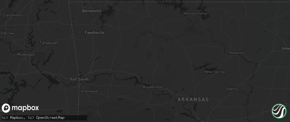 Hail map in Hagarville, AR on May 30, 2026