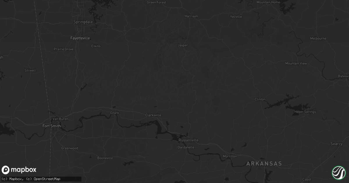 Hail map in Hagarville, AR on May 30, 2026