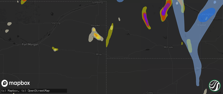 Hail map in Haigler, NE on May 30, 2026