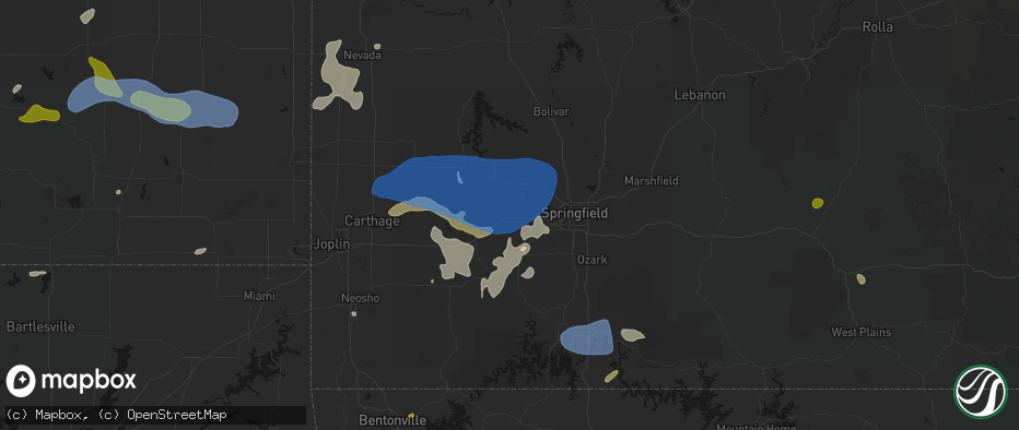 Hail map in Halltown, MO on May 30, 2026