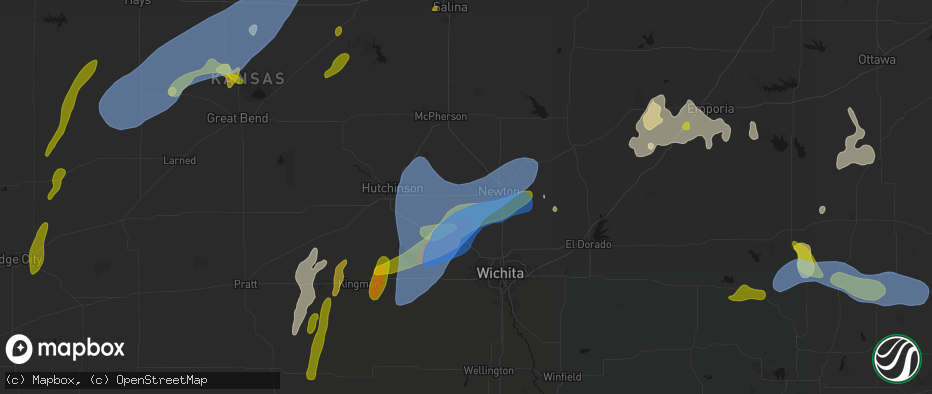 Hail map in Halstead, KS on May 30, 2026