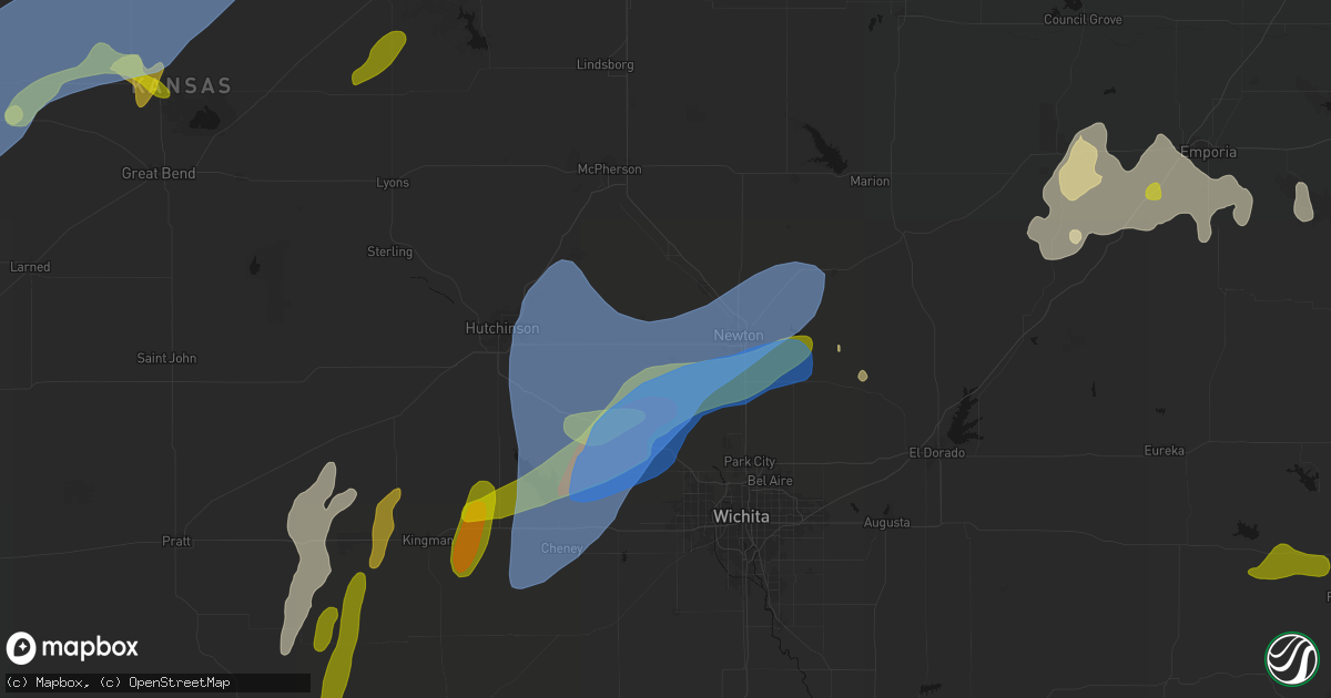 Hail map in Halstead, KS on May 30, 2026