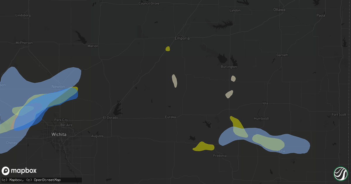 Hail map in Hamilton, KS on May 30, 2026
