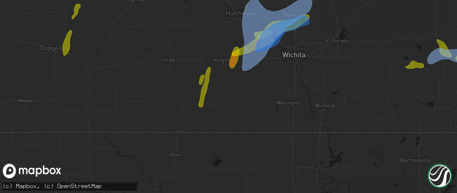 Hail map in Harper, KS on May 30, 2026
