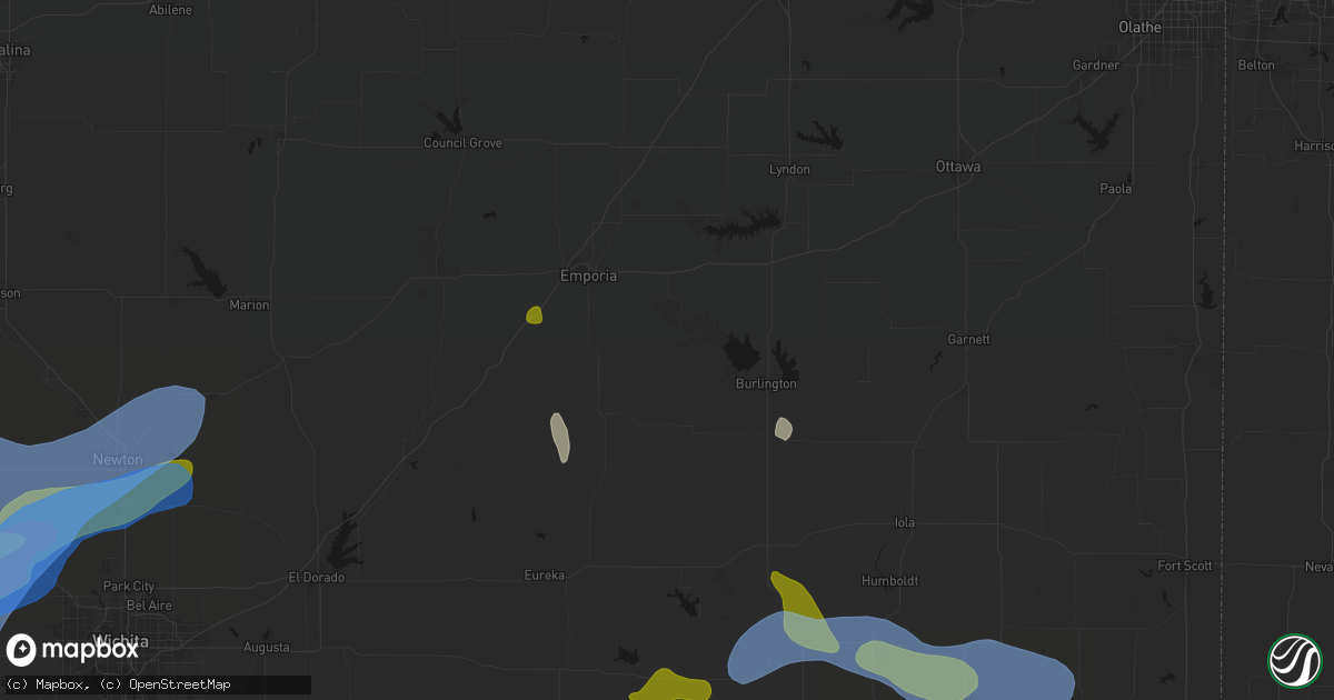 Hail map in Hartford, KS on May 30, 2026