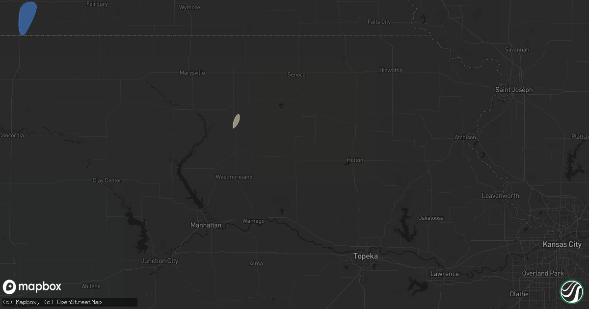 Hail map in Havensville, KS on May 30, 2026